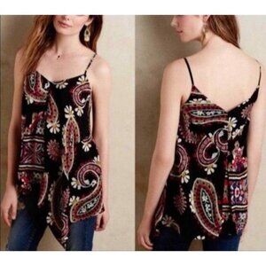Anthropologie HD In Paris Sleeveless Silk Top Asymmetrical Art Tunic Womens Sz 8